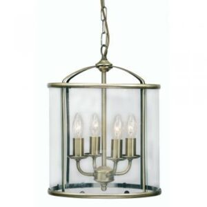 351/4AB 4 Light Ant Brass Fern Lantern