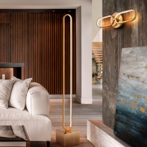 787321 Colette Rose Gold Floor Lamp